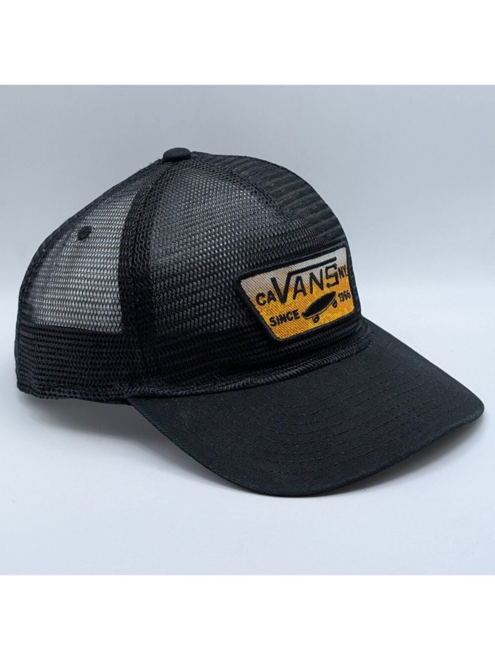 Vans Off The Wall Trucker Hat Snapback Mesh Black Skateboarding Skate Unisex